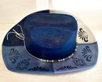 Custom Cowboy Hat "Mandala Blue" Cattleman Crown