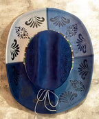 Custom Cowboy Hat "Mandala Blue" Cattleman Crown