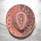 Vegan Suede Custom Cowboy Hat "Pretty In Pink Flowers" Diamante