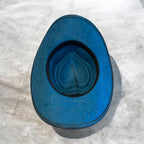 Deluxe Suedette Heart Crown Diamante Cowboy Hat, "Blue Fire Lady"
