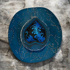 Deluxe Suedette Heart Crown Diamante Cowboy Hat, "Blue Fire Lady"