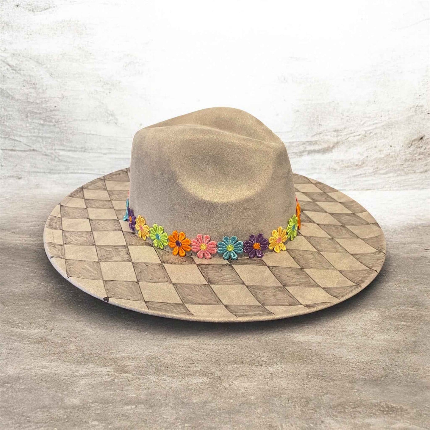Elevate Your Style with the Deluxe Suedette Fedora Hat – Harlee-Quinn Edition