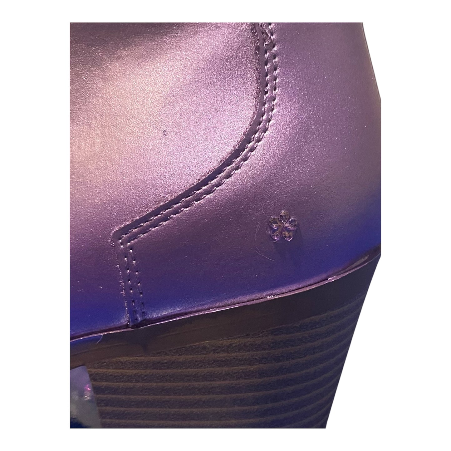 Custom Western Style Ankle Boots, Size 7, Purple Haze, Diamante!