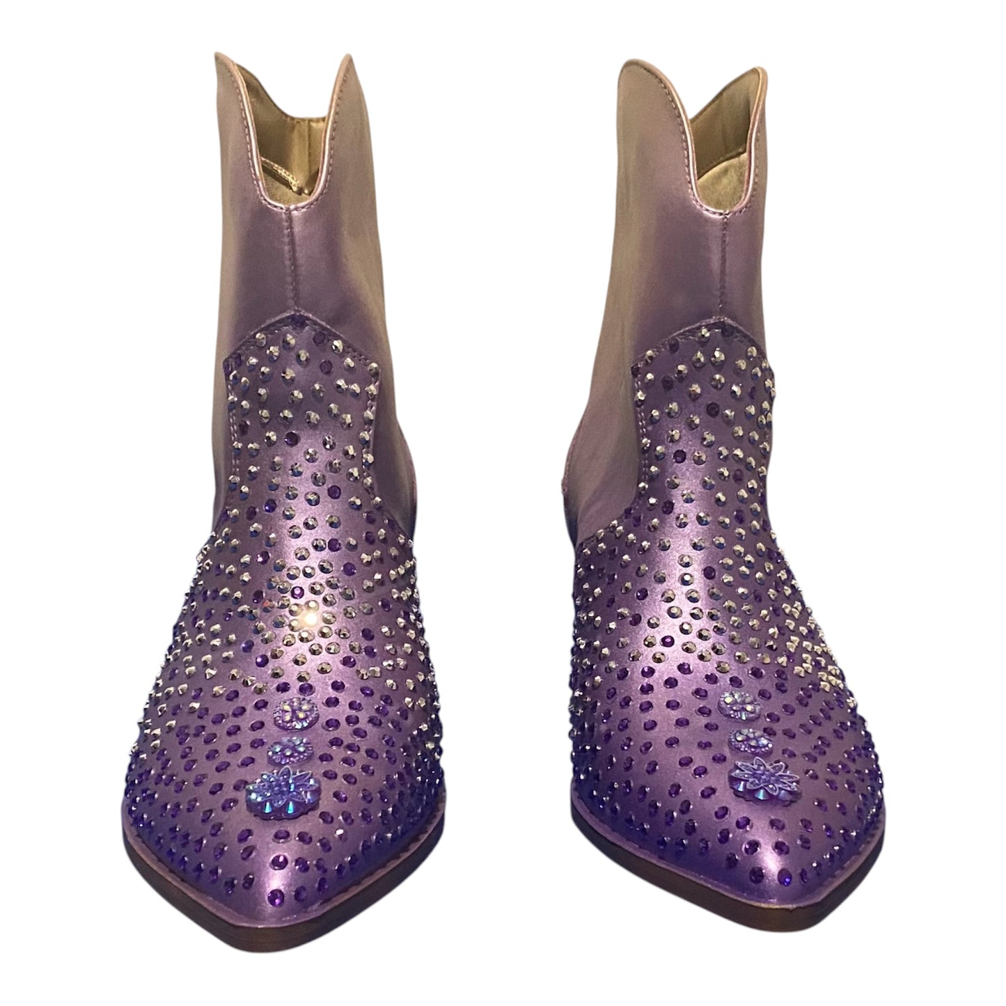 Custom Western Style Ankle Boots, Size 7, Purple Haze, Diamante!