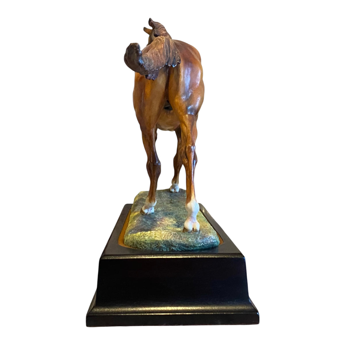 Vintage Hereford Fine China "Hyperion" by Amy Oxenbould, Racehorse Sculpture Original Finish