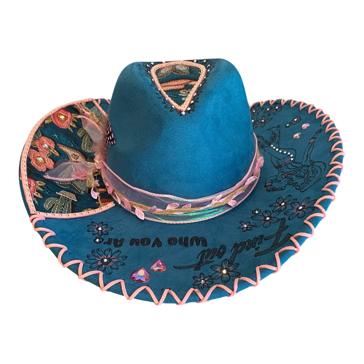 Dolly Parton Tribute Hat - Handburned Vegan Suede Masterpiece