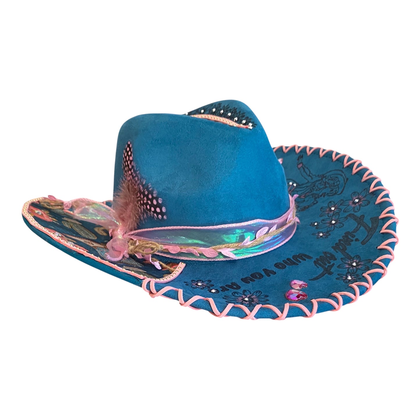 Dolly Parton Tribute Hat - Handburned Vegan Suede Masterpiece