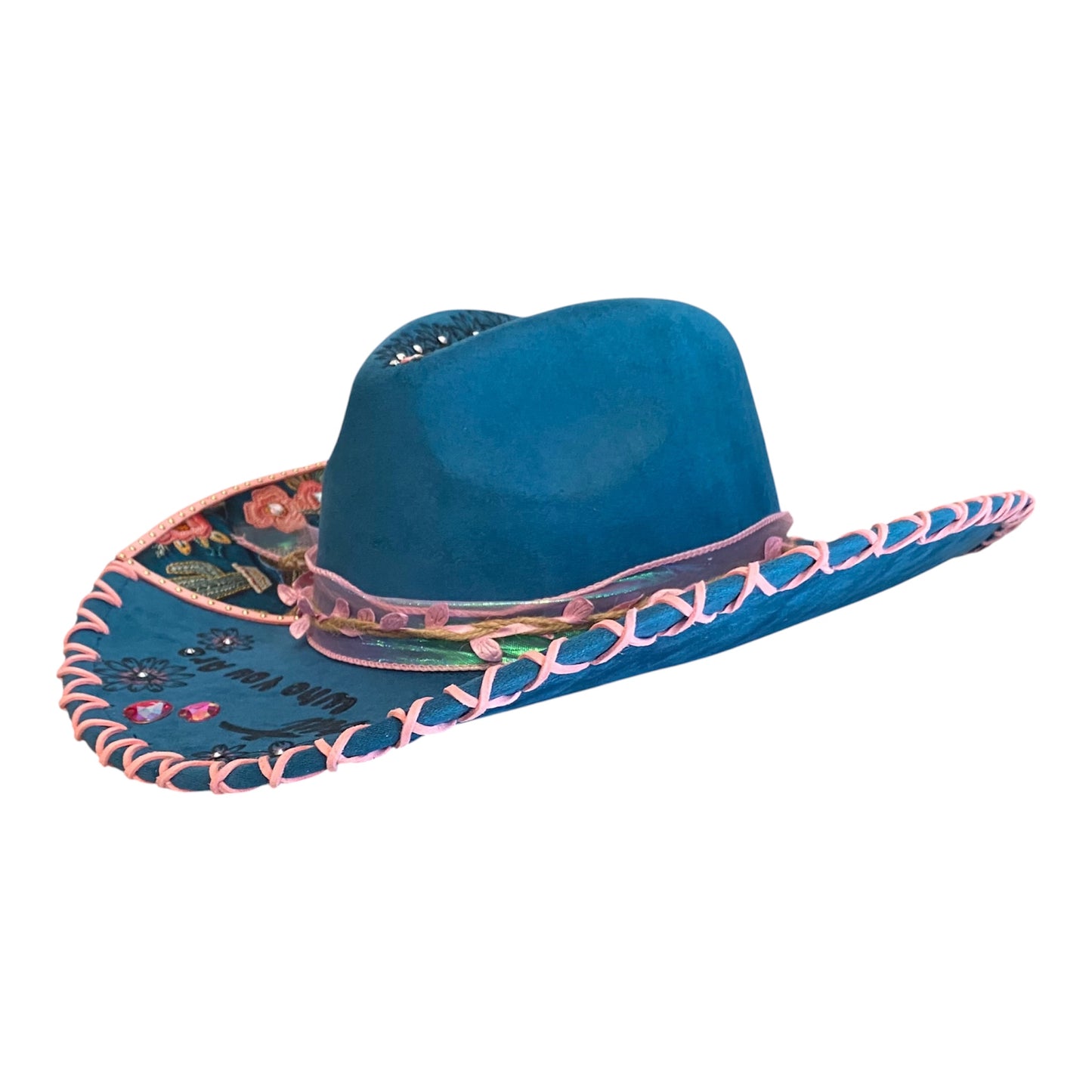 Dolly Parton Tribute Hat - Handburned Vegan Suede Masterpiece