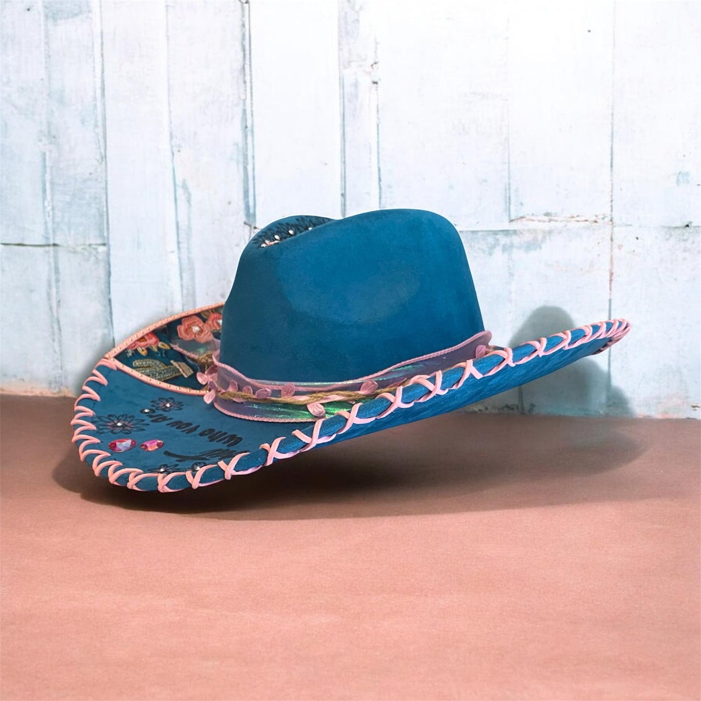 Dolly Parton Tribute Hat - Handburned Vegan Suede Masterpiece