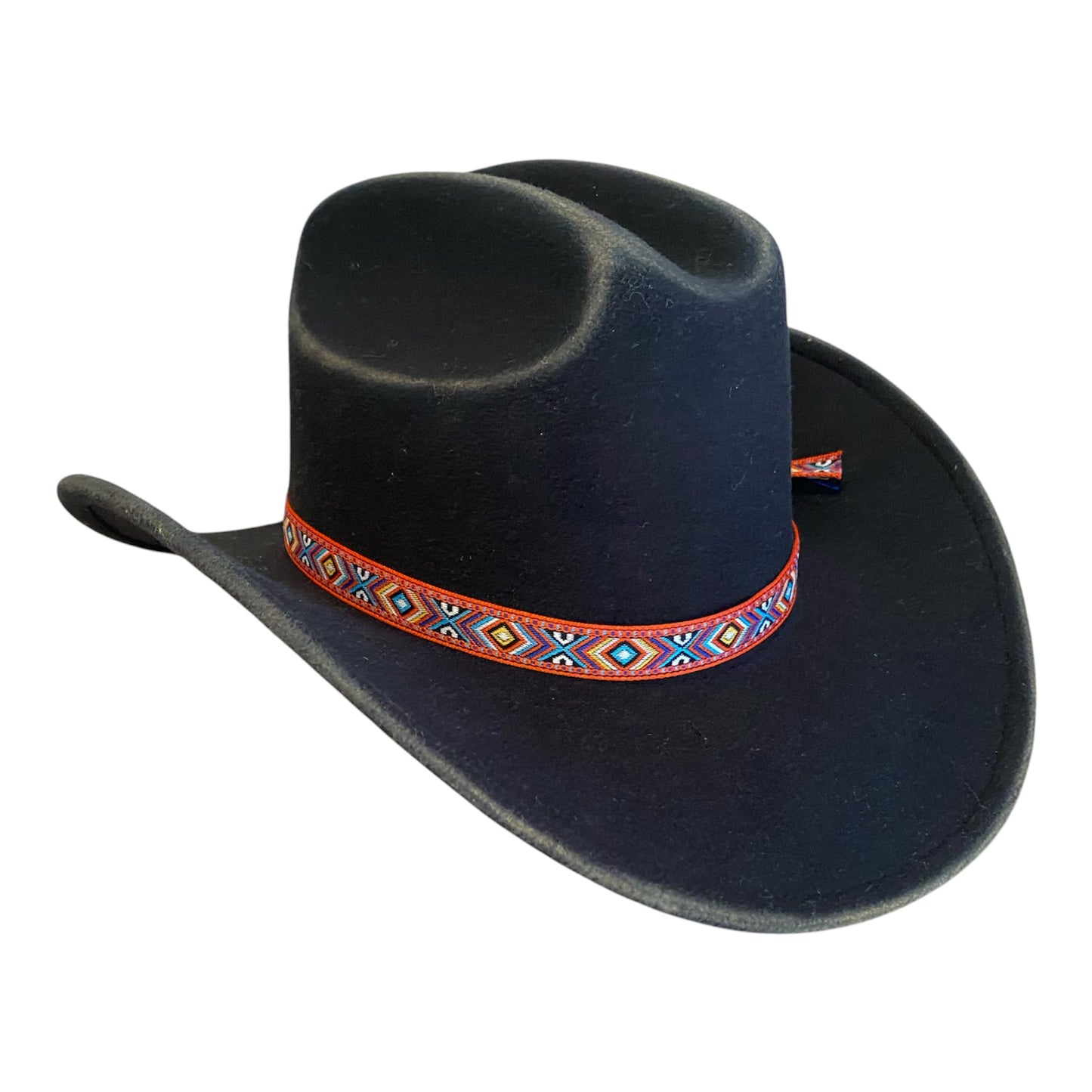 Custom Felt Cowboy Hat - Black with Bundy Rum Flair
