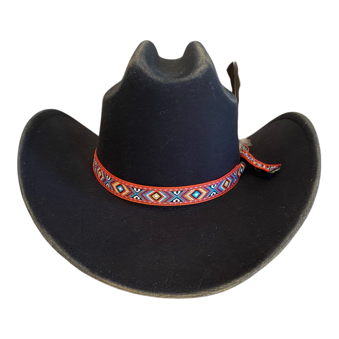 Custom Felt Cowboy Hat - Black with Bundy Rum Flair