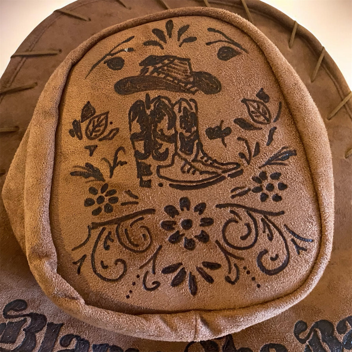 Stylish Custom Faux Suede Cowboy Hat Backpack for All Ages!