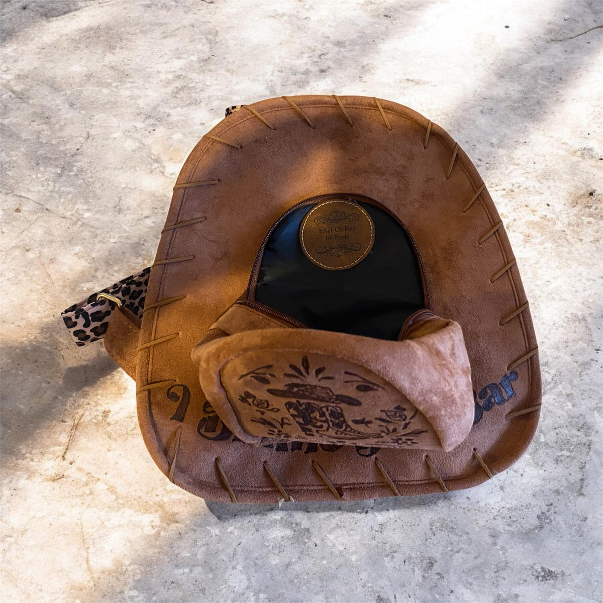 Stylish Custom Faux Suede Cowboy Hat Backpack for All Ages!