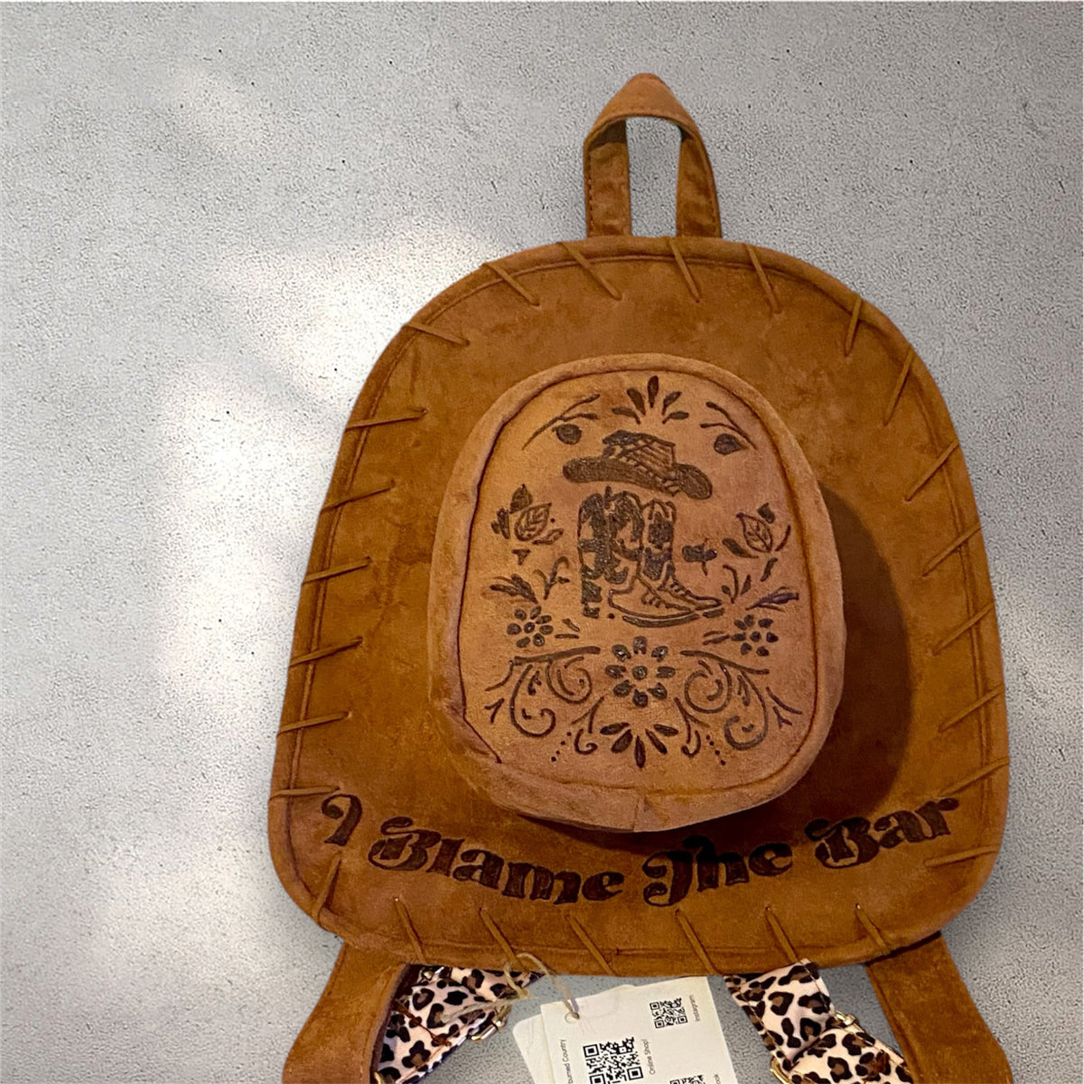 Stylish Custom Faux Suede Cowboy Hat Backpack for All Ages!