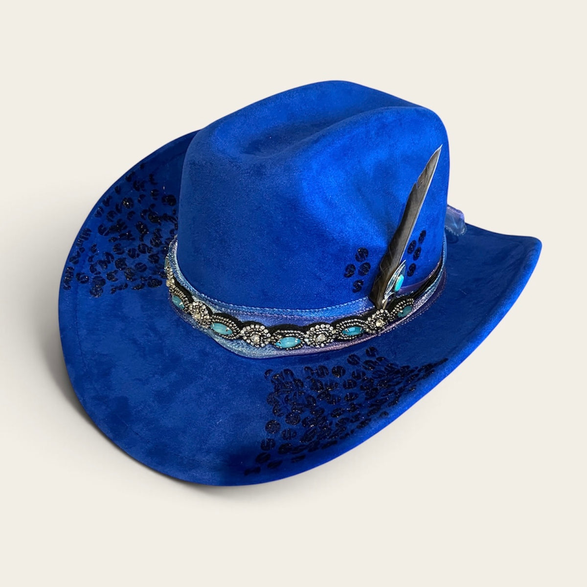 Blue Suedette Custom Cowboy Hat – Paint the Town Blue