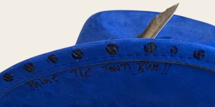 Blue Suedette Custom Cowboy Hat – Paint the Town Blue
