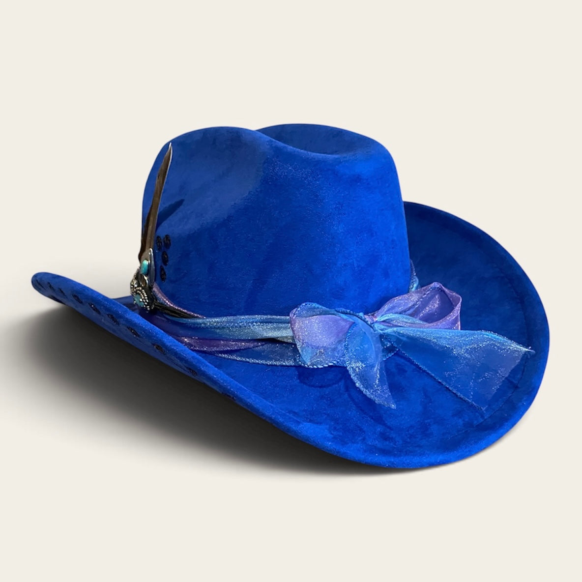 Blue Suedette Custom Cowboy Hat – Paint the Town Blue