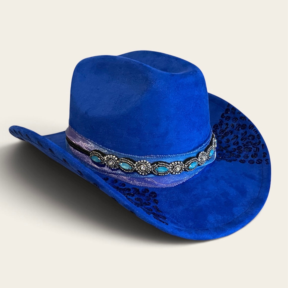 Blue Suedette Custom Cowboy Hat – Paint the Town Blue