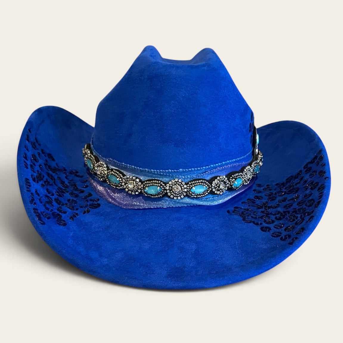 Blue Suedette Custom Cowboy Hat – Paint the Town Blue