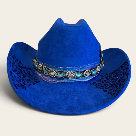Blue Suedette Custom Cowboy Hat – Paint the Town Blue
