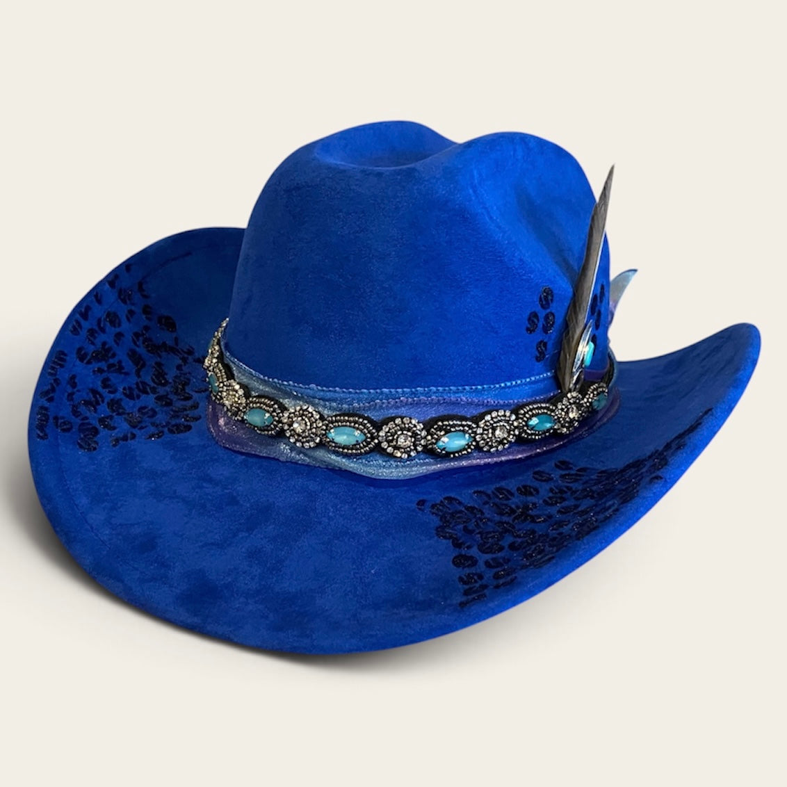 Blue Suedette Custom Cowboy Hat – Paint the Town Blue