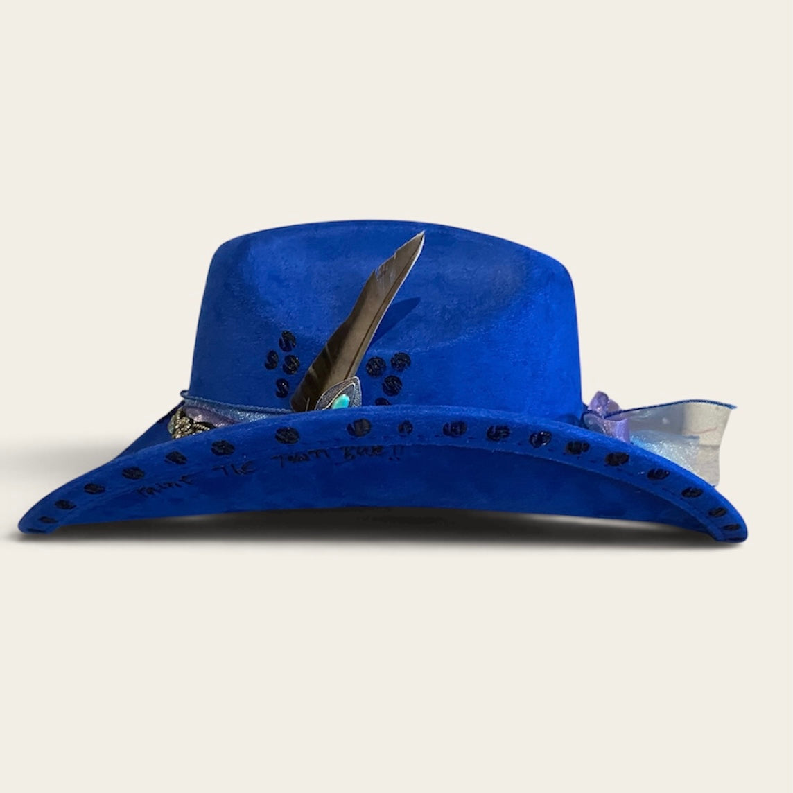 Blue Suedette Custom Cowboy Hat – Paint the Town Blue