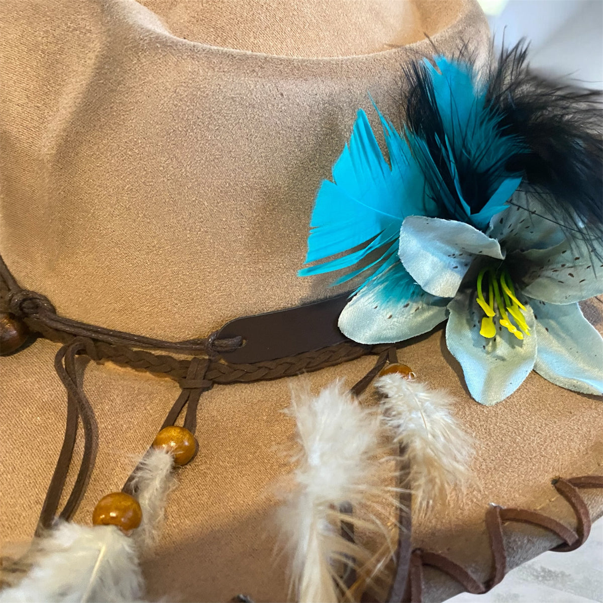 Ain't My First Rodeo Custom Cowboy Hat - Handburned Vegan Suede Masterpiece Custom