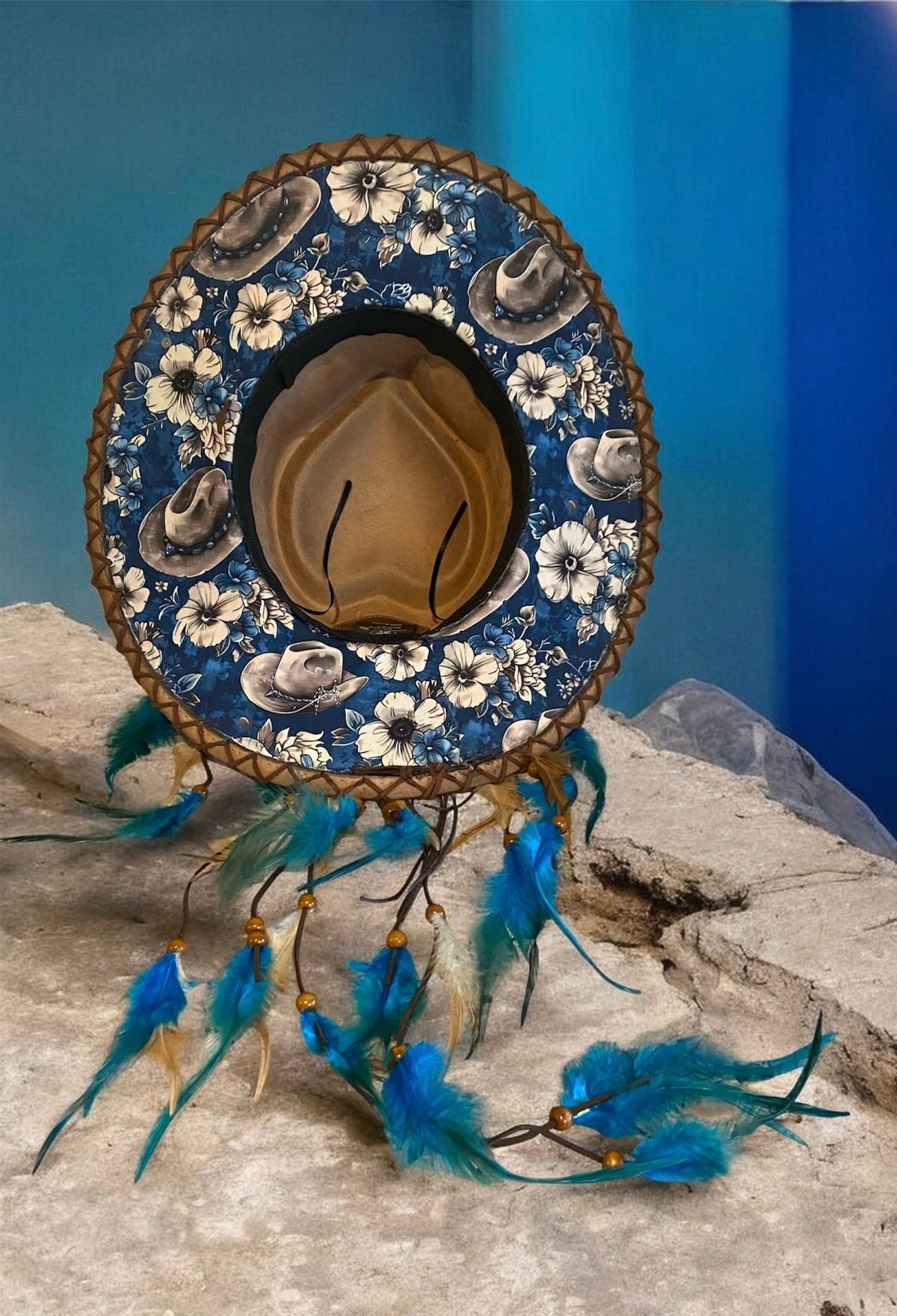 Ain't My First Rodeo Custom Cowboy Hat - Handburned Vegan Suede Masterpiece Custom