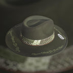 Hand Burned Vegan Suede Vintaged Cowboy Hat The Gambler
