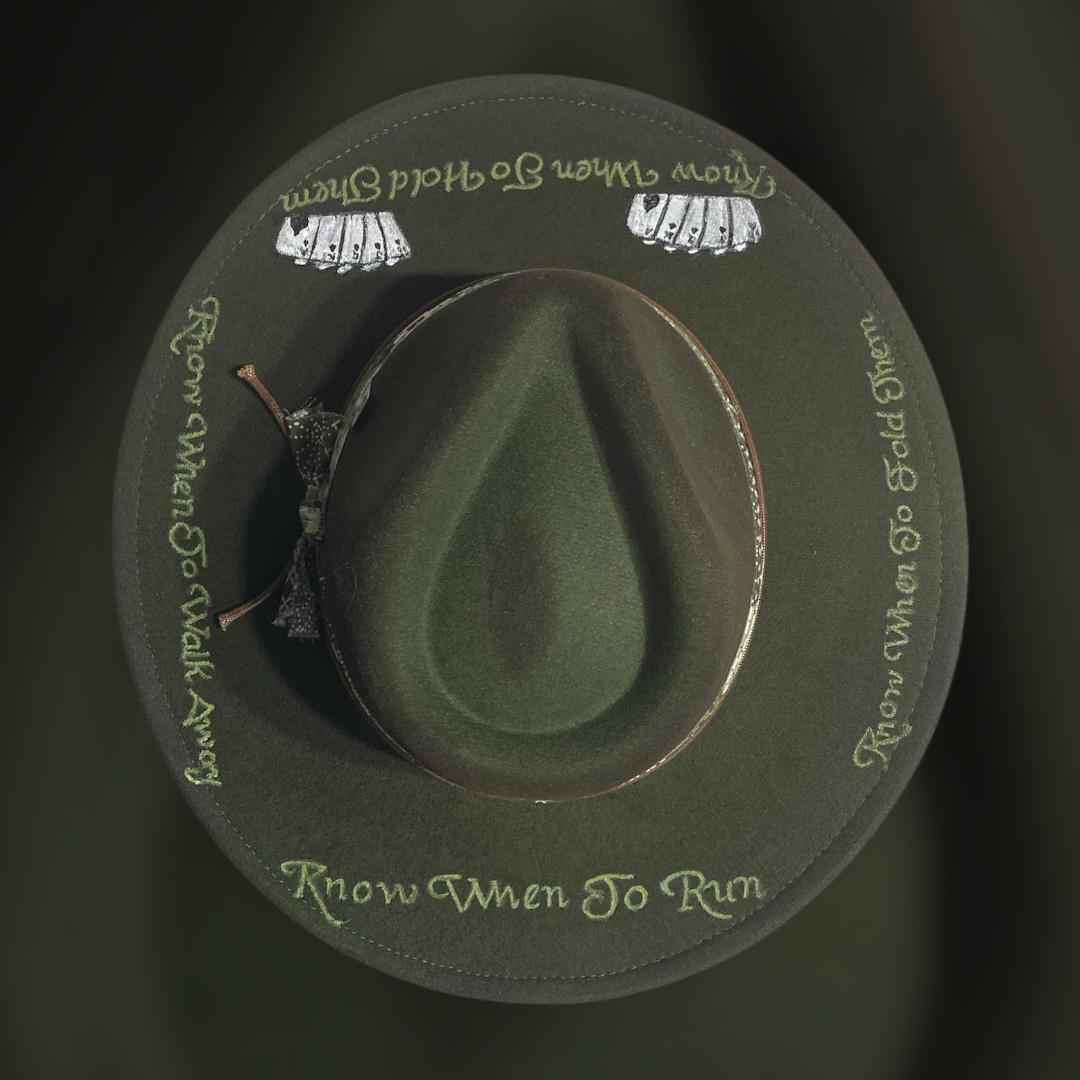 Elevate Your Style with Our Hand Burned Rancher Hat - The Gambler Edition