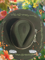 Hand Burned Vegan Suede Vintaged Cowboy Hat The Gambler