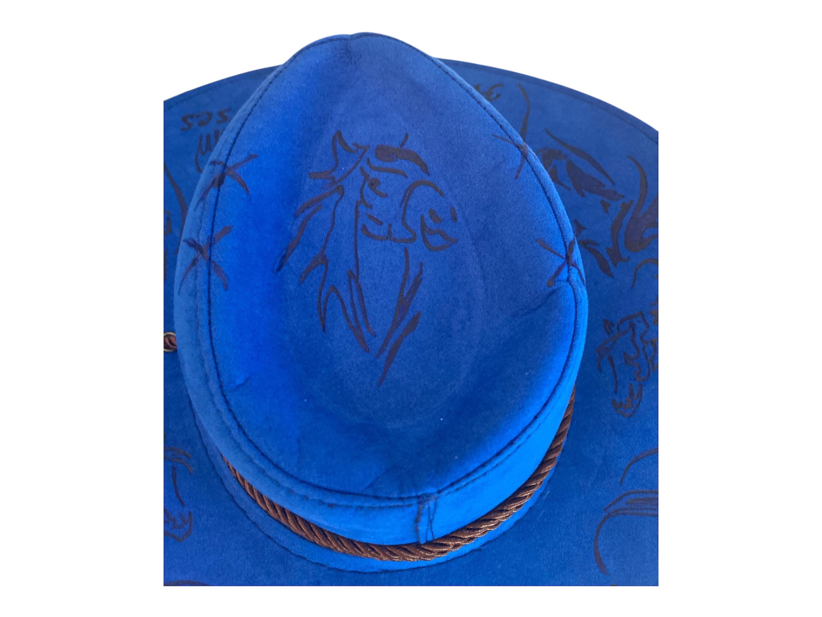 Hand-Burned and Painted Vegan Suede Cowboy Hat Max Jackson inspired Aussie Country