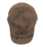 Hand Burned Baseball Fashion Cap 100% Polyester Faux Suede, Greyfriars Bobby Dog theme