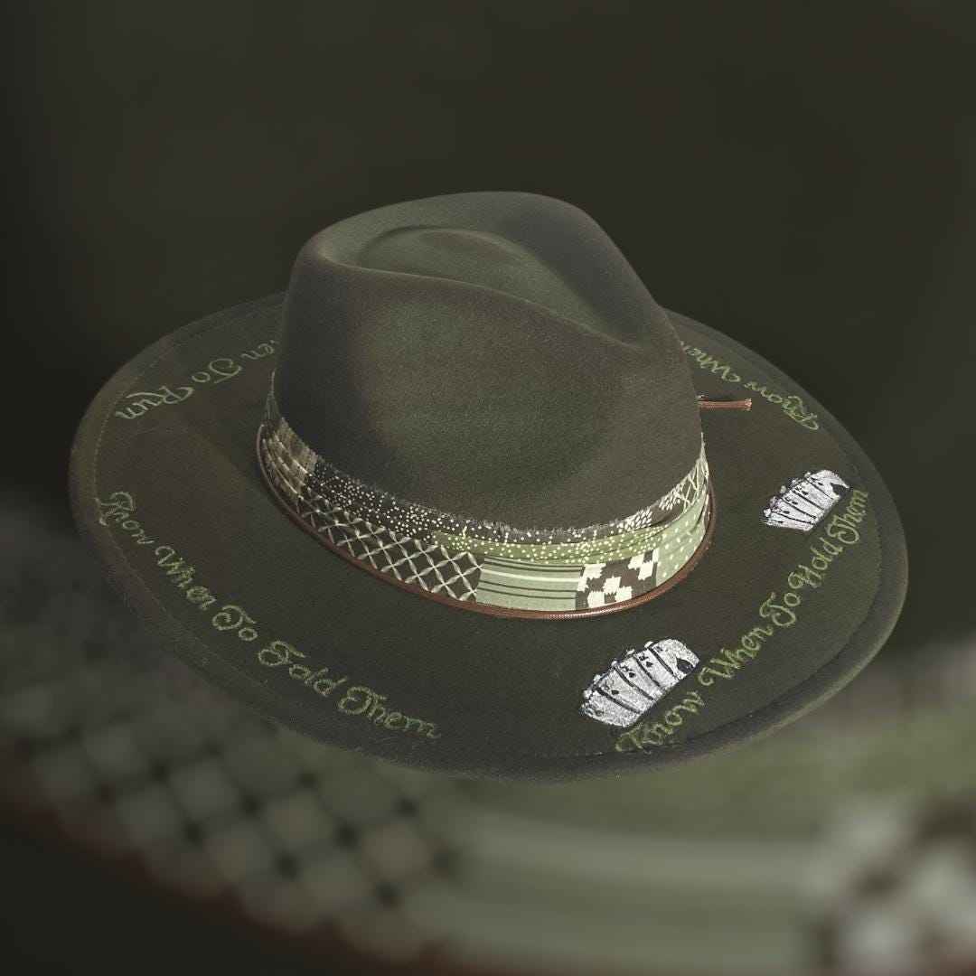 Elevate Your Style with Our Hand Burned Rancher Hat - The Gambler Edition