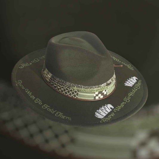 Elevate Your Style with Our Hand Burned Rancher Hat - The Gambler Edition