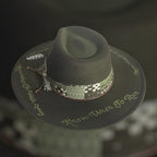 Hand Burned Vegan Suede Vintaged Cowboy Hat The Gambler